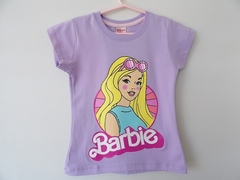 REMERA DE CHICOS 100% ALGODON PEINADO ESTAMAPADA BARBIE DIBUJO (I6007-T4-LILA)