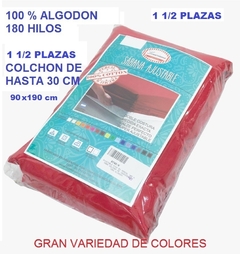 AJUSTABLE 1 1/2 100% ALGODON 180 HILOS PARA COLCHON DE 90X190+30CM (A740-1H30)