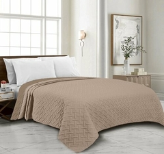 Cubrecama bitono Matelasse Franca Valieri KING SIZE reversible (tela y tela) 270x240cm (A2503B-5BEIGE)