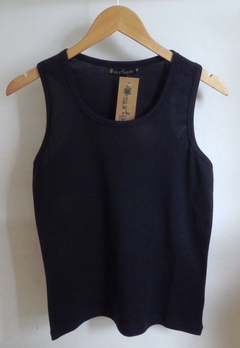 MUSCULOSA RIBB PARA DAMAS 100% ALGODON TALLE M (I7007-M-NEGRO)