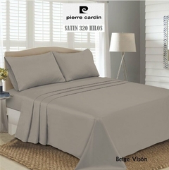 JGO.SABANA KING SIZE EN SATEN 320 HILO PIERRE CARDIN ALGODON 100% p/colchon 200x200+35 cm (A9006-5BEIGE)