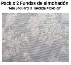 PACK X 2 FUNDA ALMOHADON EN TELA JAQUARD MEDIDA 45X45 CM (A2879-22)