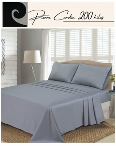 JGO.SABANA 2 1/2 200 Hilos PIERRE CARDIN LINEA ALGODON 50/50 para colchon 140x190+25 cm (A9007-3GRIS)