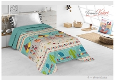 Cubrecama infantil estampado Matelasse Franca Valieri 1 1/2 pzas reversible 160x240 (A2504-1AVENTURA)