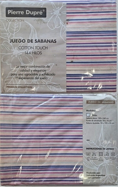 JGO. SABANA 1 1/2 PZAS 144 hilos para colchon de hasta 90x190+25cm marca Pierre Dupre 100% microfibr (A4011-1ROSA)