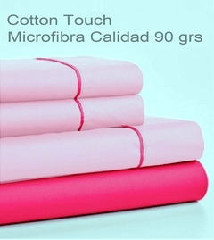 JGO SABANA 2 1/2 BE 180 hilos COLOR CON EMBOZO MICROFIBRA 90 GRS (para colchon 140x190+30cm) (A8547-3ROSACLAR)