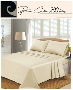 JGO.SABANA 2 1/2 200 Hilos PIERRE CARDIN LINEA ALGODON 50/50 para colchon 140x190+25 cm (A9007-3BEIGE)