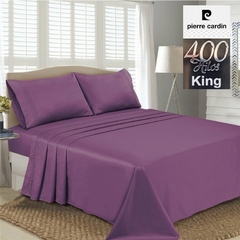 JGO.SABANA KING SIZE SATEN 400 HILO PIERRE CARDIN LINEA ALGODON 100% para colchon 200X200+45 CM (A9005-5UVA)