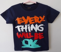 REMERA DE CHICOS 100% ALGODON PEINADO ESTAMAPADA TALLE 4 Every will be (I6012-T6-MARINO)