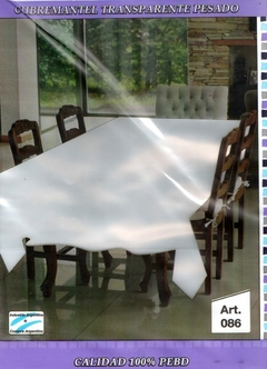 CUBREMANTEL TRANSPARENTE 140X140 CM LINEA PESADA EN PLASTICO PEBD ART 086 (A3095-140)