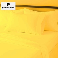 JGO.SABANA 1 1/2 Lisa Pierre Cardin 144 Hilos Algodón linea 50/50 para Colchon 90x190+25 cm (A9002-1AMARILLO)