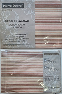 JGO. SABANA 1 1/2 PZAS 144 hilos para colchon de hasta 90x190+25cm marca Pierre Dupre 100% microfibr (A4011-1NARANJA)