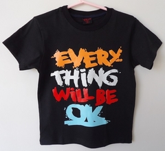 REMERA DE CHICOS 100% ALGODON PEINADO ESTAMAPADA TALLE 12 Every will be (I6012-T12-NEGRO)