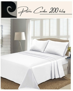 JGO.SABANA KING SIZE 200 Hilos PIERRE CARDIN LINEA ALGODON 50/50 para colchon 200x200+35 cm (A9007-5BLANCO)