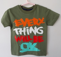 REMERA DE CHICOS 100% ALGODON PEINADO ESTAMAPADA TALLE 4 Every will be (I6012-T8-VERDE)