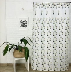 CORT.BAÑO TEFLONADA ESTAMPADA 180X180CM - CACTUS DREAMS (A2386CACTUSDREA)