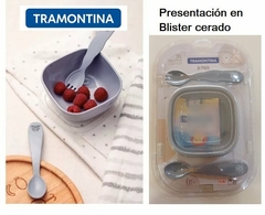 SET DE CUBIERTOS INFANTIL CON PLATO (apto microondas y lavavajilla) 23797 (A2393)