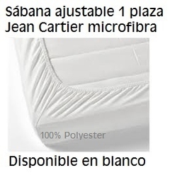 SABANA AJUSTABLE 1 pza marca Jean Cartier Linea Hogar - 100% microfibra (para colchon de 80x190+22cm (0829-1)