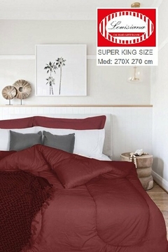 ACOLCHADO KING SIZE LOUSIANA LINEA PESADA 600 HILOS 280X280CM MICROFIBRA 120 GRS PEINADO SUPER SOFT (A18550-KSBORDO)