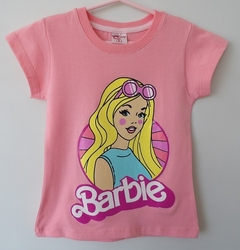 REMERA DE CHICOS 100% ALGODON PEINADO ESTAMAPADA BARBIE DIBUJO (I6007-T12-SALMO)