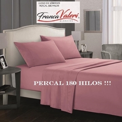 JGO.SABANA 1 1/2 FRANCA VALIERI PERCAL 180 HILOS 70%ALGOD/30%POL(para colchon hasta 90x190+28cm) (A4026-1CORAL)