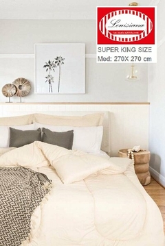 ACOLCHADO KING SIZE LOUSIANA LINEA PESADA 600 HILOS 280X280CM MICROFIBRA 120 GRS PEINADO SUPER SOFT (A18550-KSBLANCO)