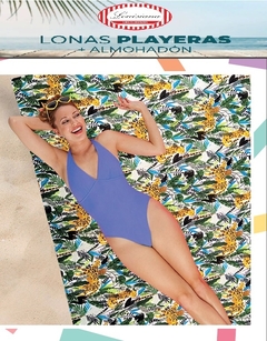 LONA PLAYERA (tela lona pesada) + ALMOHADON 30x20cm- 75X145 cm - PACK EN BOLSA (A20955-9)