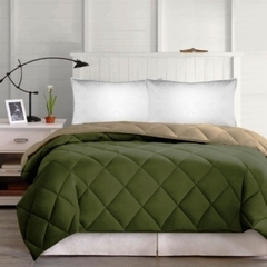 Acolchado 1 1/2 Confort Estilo marca Franca Valieri reversible doble estacion (150x240cm) (A2971-1VERDE)