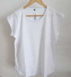 REMERA DAMAS CUELLO ESCOTADO CON MEDIA MANGA ART 1117 (I7001-S-BLANCO) - comprar online