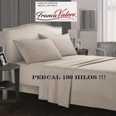 JGO.SABANA 1 1/2 FRANCA VALIERI PERCAL 180 HILOS 70%ALGOD/30%POL(para colchon hasta 90x190+28cm) (A4026-1BEIGE)