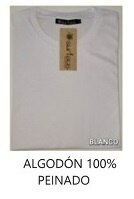 REMERA CUELLO REDONDO 100% ALGODON JERSEY 24/1 COLOR LISO (I8000-L-BLANCO)