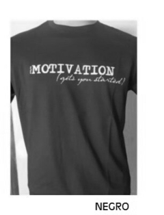 REMERA MOTIVATION CUELLO REDONDO 100% ALGODON JERSEY 24/1 COLOR CON ESTAMPADO MOTIVATION (I8004-XL-NEGRO)