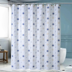 CORTINA DE BAÑO DOBLE CON GACHOS LINEA OJOS PESADA P.E.B GOFRADO Y CABEZAL REFORZADO ART017 (A2022-6AZUL) - comprar online