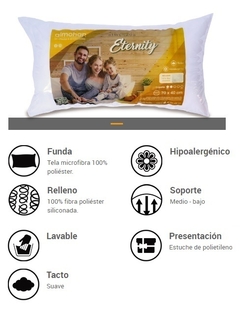 ALMOHADA ETERNITY 70X50 Tela Algodon Mixto y rellegon fibra poliester siliconado (A2156)