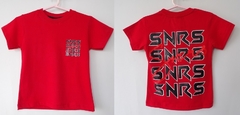 REMERA DE CHICOS 100% ALGODON DOBLE PEINADO ESTAMAPA DOBLE TALLE 4 SNRS (I6000-T4-ROJO)