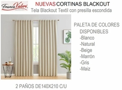 CORT.AMB. BLACKOUT TEXTIL FRANCA VALIERI 2 paños de 210x135 cm c/u CON PRESILLA ESCONDIDA (A2067-1)