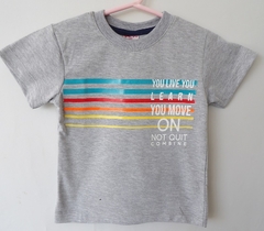 REMERA DE CHICOS 100% ALGODON DOBLE PEINADO ESTAMAPA DOBLE TALLE 8 LEARN YOU MOVE (I6004-T8-GRIS)