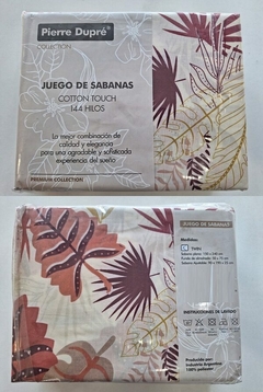 JGO. SABANA 1 1/2 PZAS 144 hilos para colchon de hasta 90x190+25cm marca Pierre Dupre 100% microfibr (A4011-1HOJA)