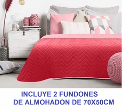 CUBRECAMA 1 1/2 CON FUNDONES DE ALMOHADON 50X70 MEDIDA 150X240CM MICROFIBRA 70 GRS (A17530-1FSMFUCR)