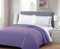 Cubrecama 1 1/2 bitono Matelasse reversible Lorey Color:Violeta/gris (A2503-1SVIOGRI)