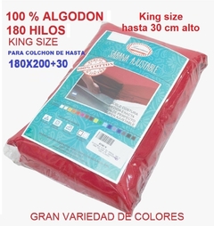 AJUSTABLE KING SIZE 180X200 HASTA 30 CM ALTO 100% ALGODON 180 HILOS (A740K-180)