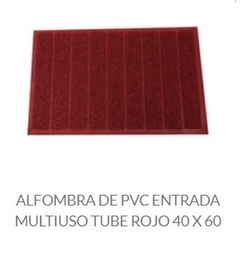 ALFO BAÑO ANTIDESLIZANTE PVC LINEA TUBE - 40X60CM (A2729ROJO)