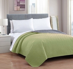 Cubrecama 2 1/2 bitono Matelasse reversible Lorey Color:Verde/gris (A2503-3SVERGRI)