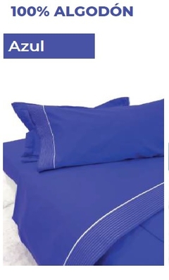 JGO. SABANA 2 1/2 CON GUARDA EMBOZO 180 HILOS 100% ALGODON para colchon de 140x190+25cm (A8742-3AZUL)