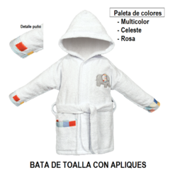 BATA DE TOALLA CON BORDADO PATCH TALLE 4 ART 7657 (A4081-04)