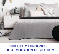 CUBRECAMA 2 1/2 CON FUNDONES DE ALMOHADON 50X70 MEDIDA 220X230CM MICROFIBRA 70 GRS (A17530-3FSMGRIN)