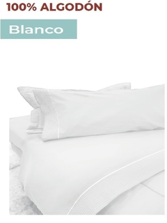 JGO. SABANA 2 1/2 CON GUARDA EMBOZO 180 HILOS 100% ALGODON para colchon de 140x190+25cm (A8742-3BLANCO)