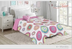 Cubrecama infantil estampado Matelasse Franca Valieri 1 1/2 pzas reversible 160x240 (A2504-1MANDALA)