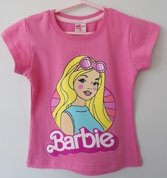 REMERA DE CHICOS 100% ALGODON PEINADO ESTAMAPADA BARBIE DIBUJO (I6007-T12-FUCSI)