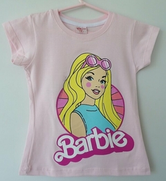 REMERA DE CHICOS 100% ALGODON PEINADO ESTAMAPADA BARBIE DIBUJO (I6007-T6-ROSA)